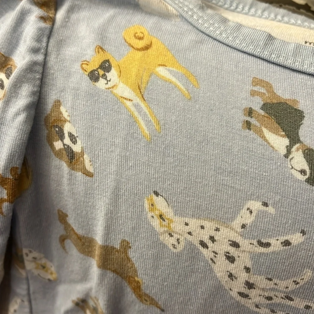 Milk berry puppy print Kids Pajamas with Dog Print - Blue 18 M